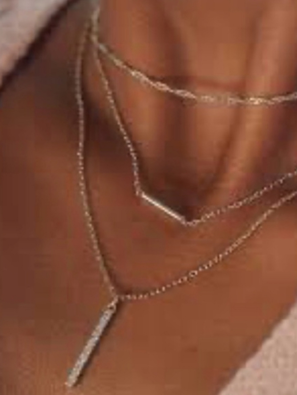 LOTTIE CZ LAYERED CHAIN NECKLACE NWT - Picture 3 of 3